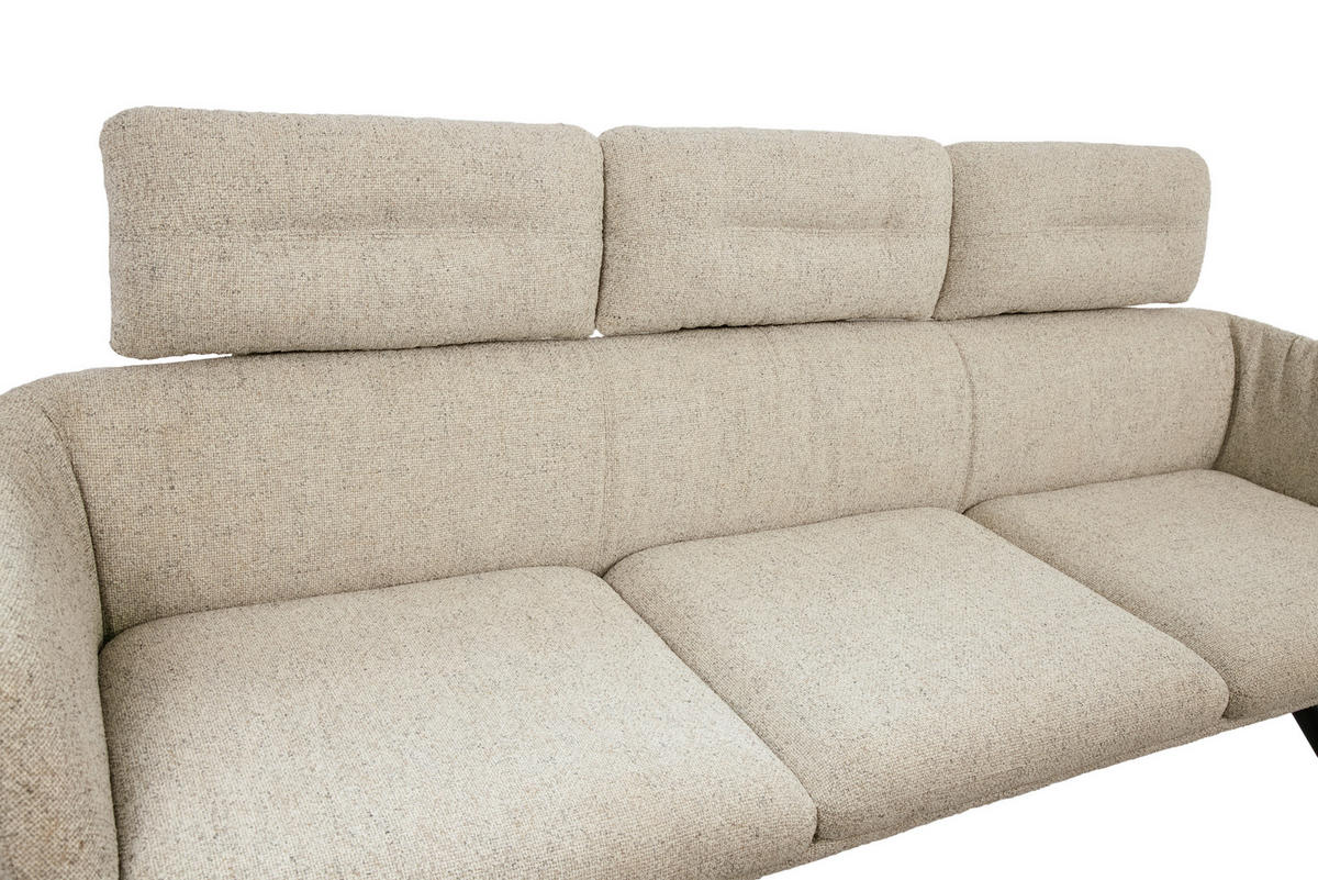 SITZBANK Metall, Textil Schwarz, Beige  - Beige/Schwarz, Design, Textil/Metall (185/91/70cm) - Dieter Knoll