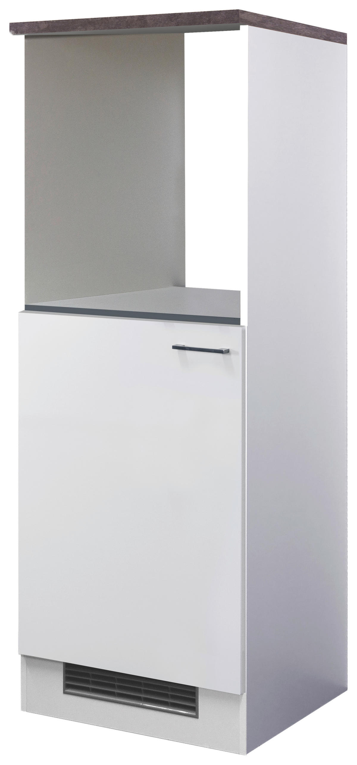 GERÄTEUMBAUSCHRANK 60/168,5/60 cm  in Weiß  - Graubraun/Alufarben, KONVENTIONELL, Holzwerkstoff/Kunststoff (60/168,5/60cm) - FlexWell