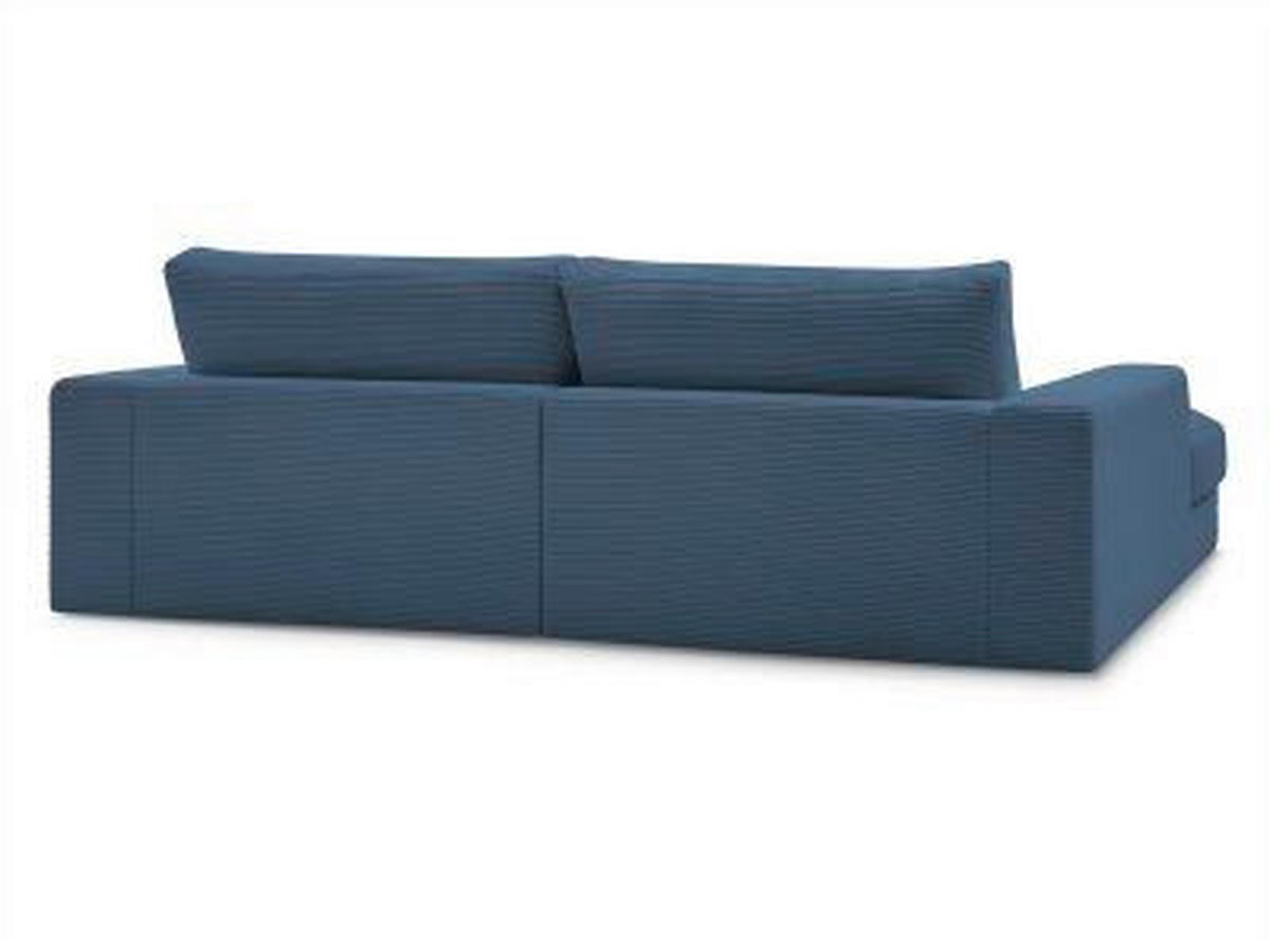 BIGSOFA LEONARD Cord Dunkelblau  - Schwarz/Dunkelblau, MODERN, Kunststoff/Textil (234/77/159cm)