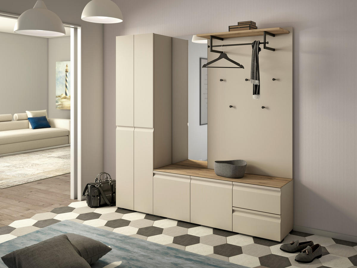ORMAR GARDEROBNI  boje pijeska  - boje pijeska/crna, Design, drvni materijal/plastika (52/192/36cm) - Dieter Knoll