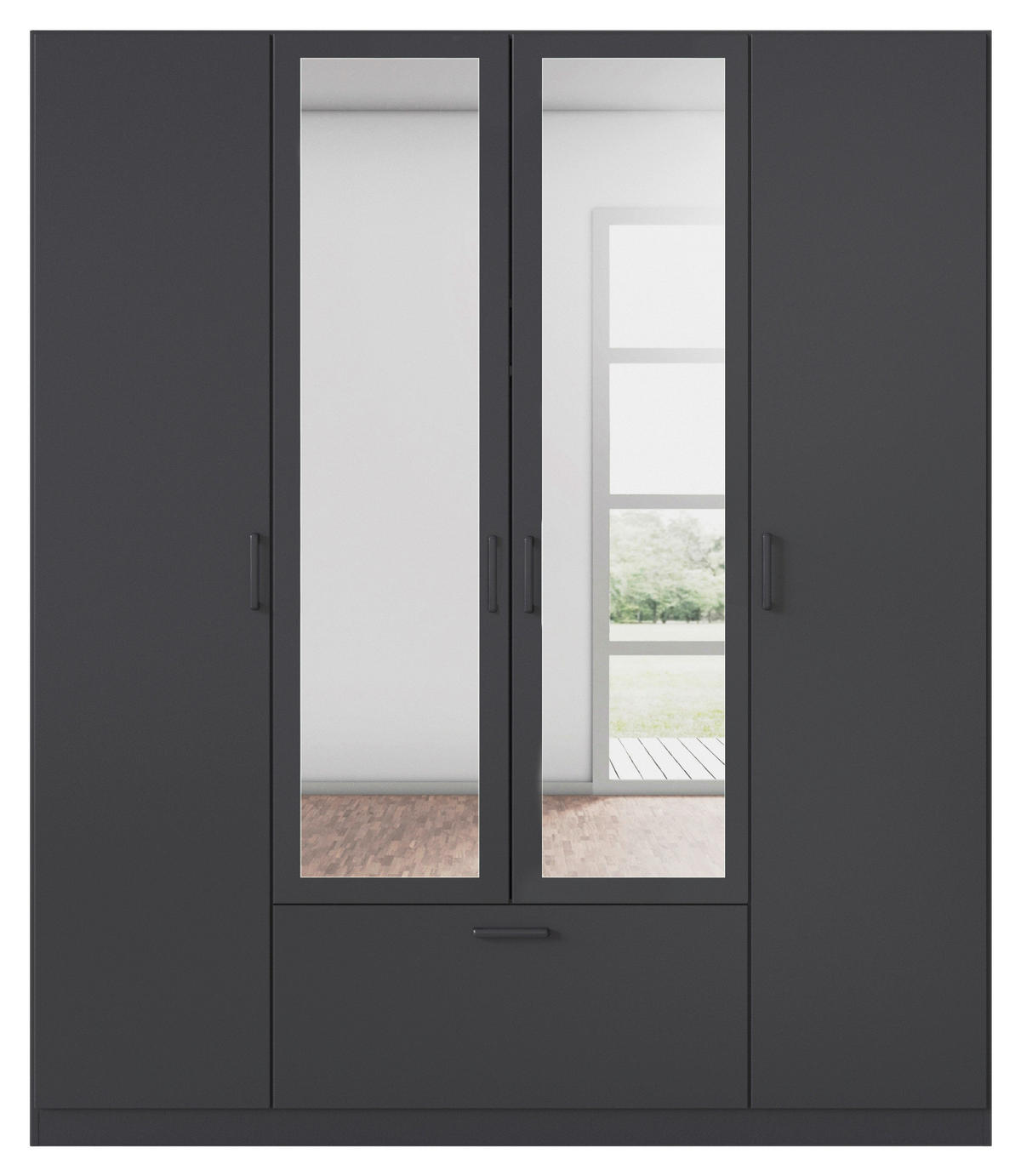 KLEIDERSCHRANK in Grau  - Grau, Basics, Holzwerkstoff/Metall (181/210/54cm) - Boxxx