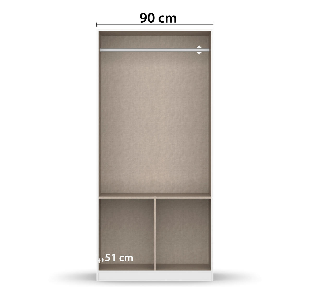 DREHTÜRENSCHRANK in Eiche Artisan, Weiss Hochglanz  - Weiss Hochglanz/Chromfarben, Modern, Holzwerkstoff/Kunststoff (91/210/54cm) - Rauch Möbel
