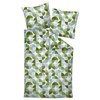 POVLEČENÍ, makosatén, šedá, zelená, 135/200 cm  - šedá/zelená, Design, textil (135/200cm) - Janine