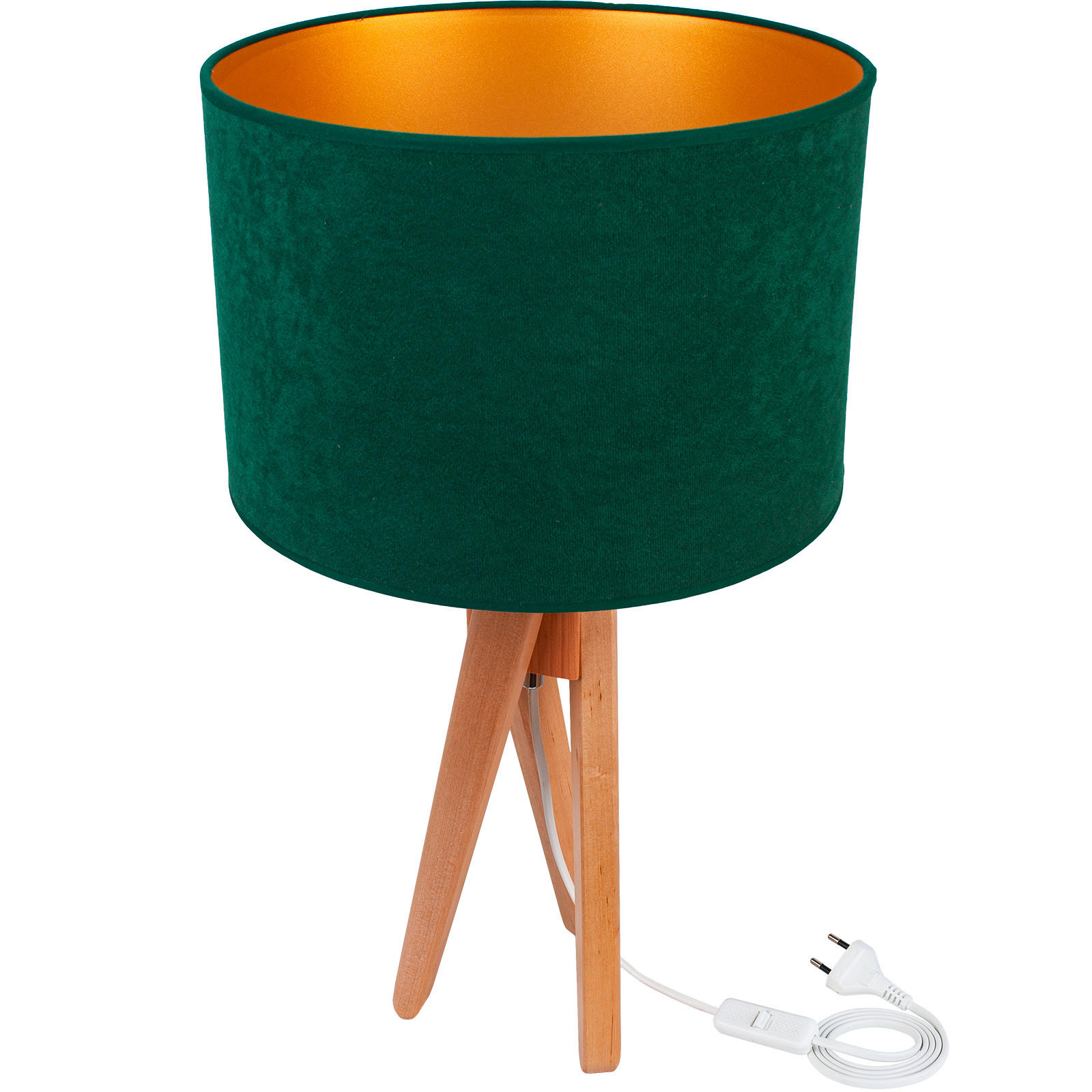 TISCHLEUCHTE 30/55 cm   - Waldgrün/Naturfarben, Basics, Holz (30/55cm)