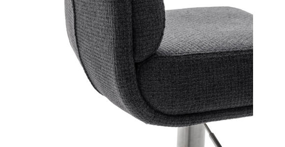 BARHOCKER in Metall, Textil Anthrazit, Edelstahlfarben  - Edelstahlfarben/Anthrazit, Design, Textil/Metall (43/84/52cm) - Dieter Knoll