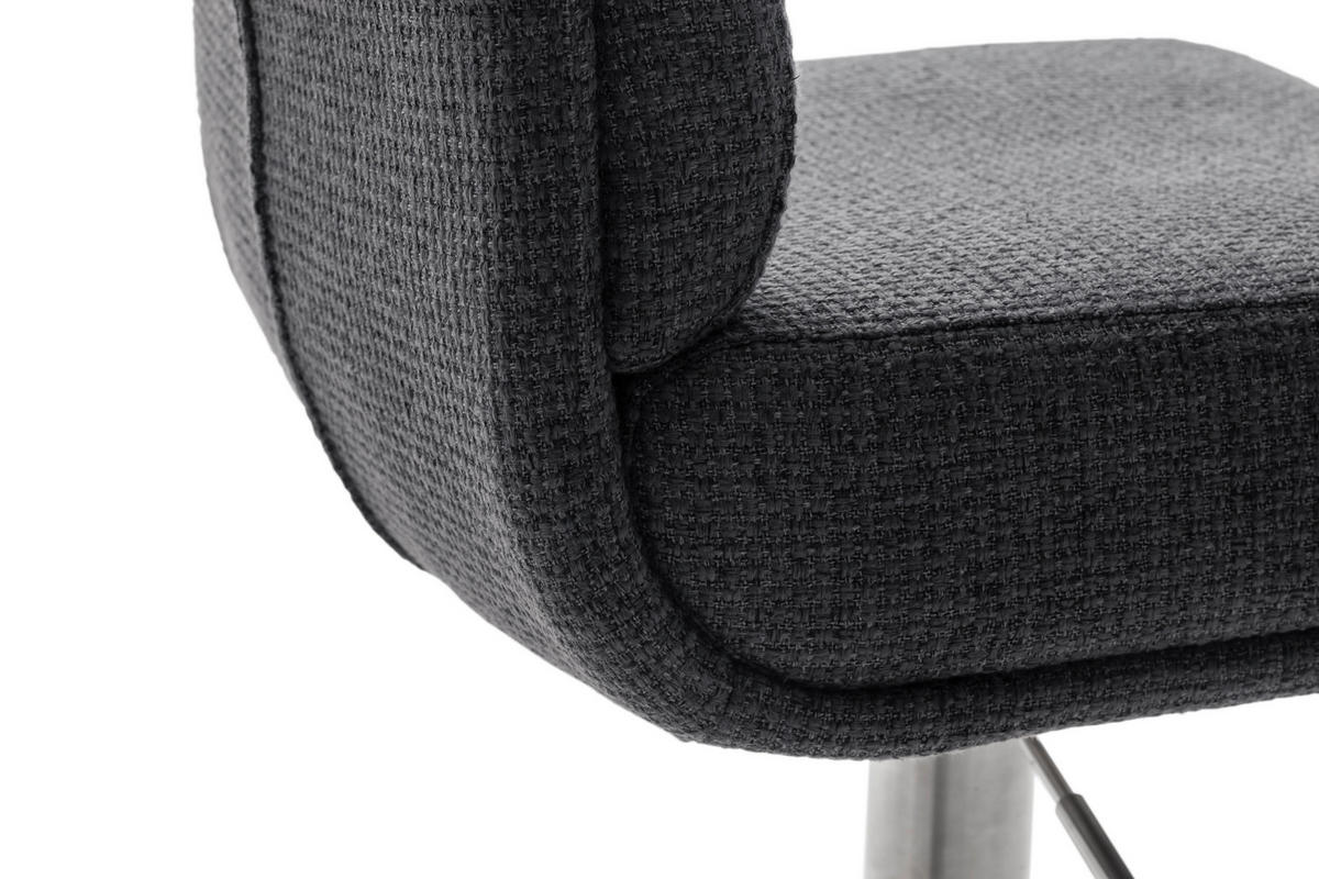 BARHOCKER in Metall, Textil Anthrazit, Edelstahlfarben  - Edelstahlfarben/Anthrazit, Design, Textil/Metall (43/84/52cm) - Dieter Knoll
