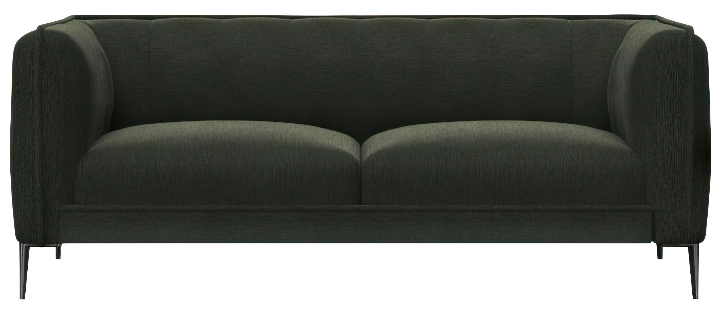 2,5-SITZER Chenille, Webstoff, Flachgewebe Waldgrün  - Waldgrün/Schwarz, Design, Holz/Textil (179/75/91cm) - Livetastic
