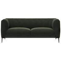 2,5-SITZER Chenille, Webstoff, Flachgewebe Waldgrün  - Waldgrün/Schwarz, Design, Holz/Textil (179/75/91cm) - Livetastic