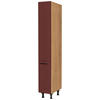 APOTHEKERSCHRANK 30/216,6/58 cm  in Rot, Eichefarben  - Eichefarben/Rot, MODERN, Holzwerkstoff/Metall (30/216,6/58cm) - Nobilia
