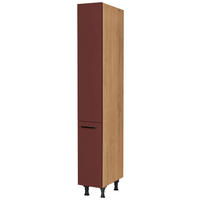APOTHEKERSCHRANK 30/216,6/58 cm  in Rot, Eichefarben  - Eichefarben/Rot, MODERN, Holzwerkstoff/Metall (30/216,6/58cm) - Nobilia