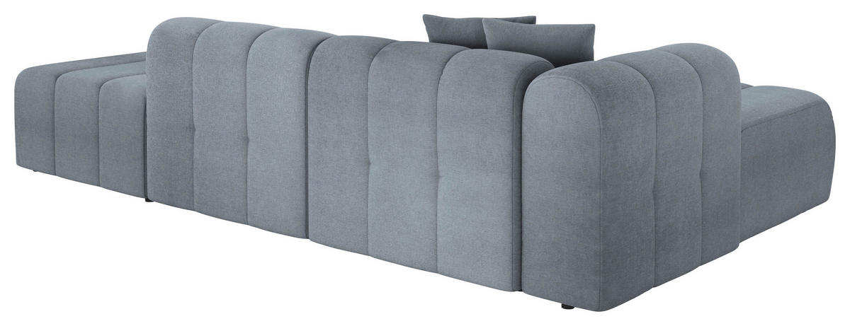 ECKSOFA Blau Webstoff Zierkissen  - Blau/Schwarz, LIFESTYLE, Kunststoff/Textil (178/289cm) - Milino