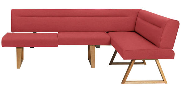 ECKBANK 230/170 cm  in Rot, Eichefarben  - Eichefarben/Rot, KONVENTIONELL, Holz/Textil (230/170cm) - Moderano