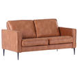 2-SITZER-SOFA  in Mikrofaser Cognac  - Cognac/Schwarz, KONVENTIONELL, Textil/Metall (165/66/93cm) - Ambia Home