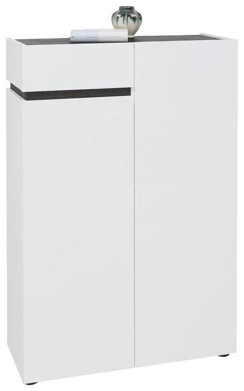 SCHUHSCHRANK 80/118,5/34 cm  - Weiss/Anthrazit, Design, Holzwerkstoff/Kunststoff (80/118,5/34cm) - Voleo