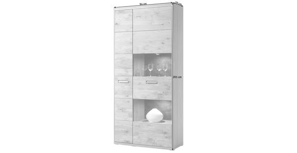 VITRINE Eiche Eichefarben - Edelstahlfarben/Eichefarben, KONVENTIONELL, Glas/Holz (94/201/39cm) - Cantus