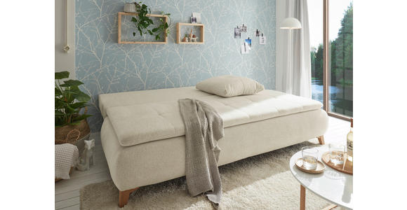 SCHLAFSOFA Webstoff Creme  - Eichefarben/Creme, Design, Kunststoff/Textil (202/94/104cm) - Carryhome