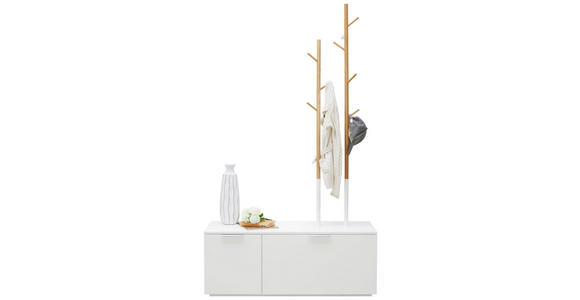 GARDEROBE - Eichefarben/Weiß, Design, Holz/Holzwerkstoff (120,4/47/40/205cm) - Hom`in