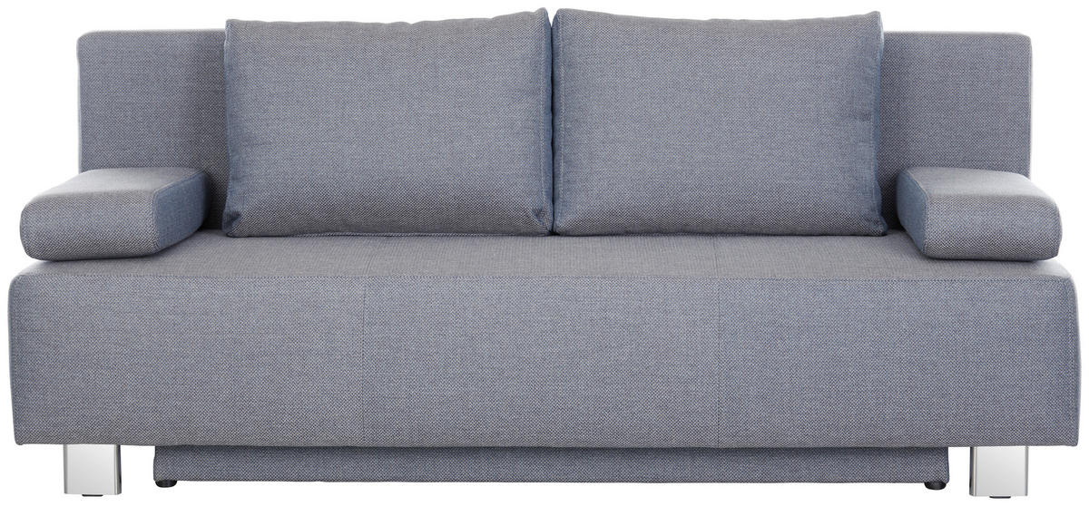 SCHLAFSOFA Grau  - Chromfarben/Grau, Design, Textil/Metall (197/88/89cm) - Livetastic