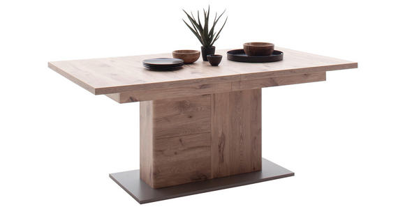 AUSZIEHTISCH in Holzwerkstoff 180-280/100/77 cm  - Eiche dunkel/Anthrazit, KONVENTIONELL, Holzwerkstoff (180-280/100/77cm) - Cantus