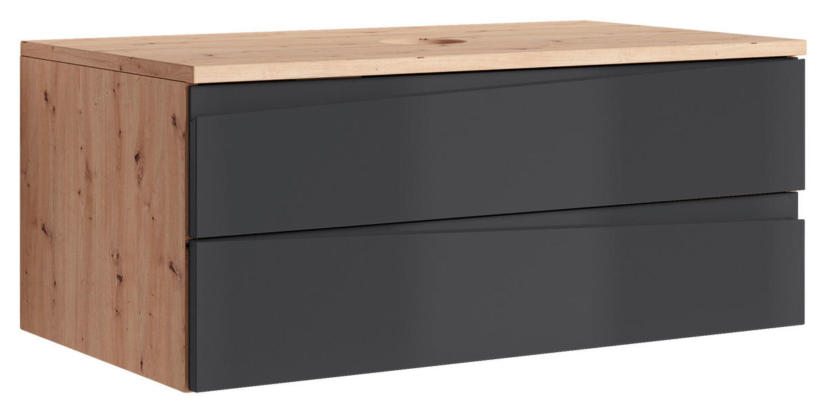 WASCHBECKENUNTERSCHRANK 80/33/47 cm  - Anthrazit/Eiche Artisan, LIFESTYLE, Holzwerkstoff (80/33/47cm) - MID.YOU