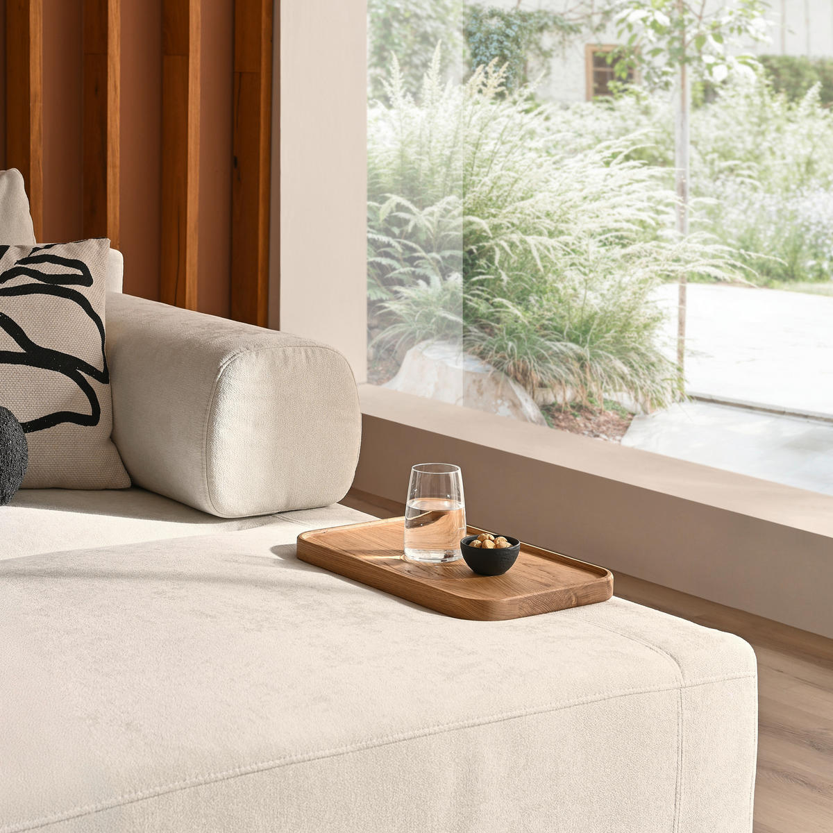 ROHOVÁ SEDAČKA, textil,  - přírodní barvy, Natur, dřevo/textil (287/183cm) - Niels Andersson