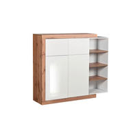 KOMODA   150/128,5/40 cm   bijela visoki sjaj, hrast Wotan  - bijela visoki sjaj/hrast Wotan, Basics, drvni materijal (150/128,5/40cm) - Ti'me