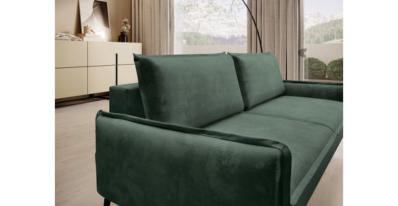 SCHLAFSOFA in Chenille Waldgrün - Waldgrün/Schwarz, KONVENTIONELL, Textil/Metall (223/89/107cm) - Carryhome
