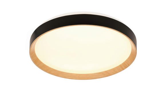 LED-DECKENLEUCHTE Nashville 48/8 cm  - Schwarz/Sonoma Eiche, Basics, Kunststoff/Metall (48/8cm) - Novel
