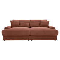 BIGSOFA in Cord Bronzefarben  - Schwarz/Bronzefarben, Modern, Kunststoff/Textil (230/85/190cm) - Carryhome