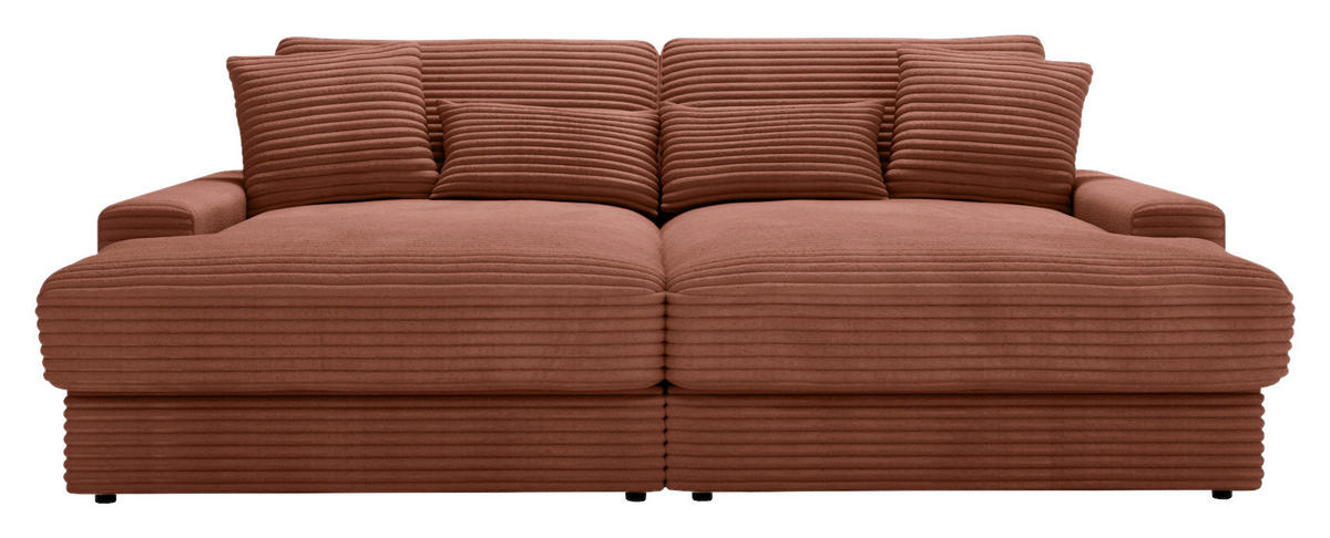 BIGSOFA in Cord Bronzefarben  - Schwarz/Bronzefarben, Modern, Kunststoff/Textil (230/85/190cm) - Carryhome