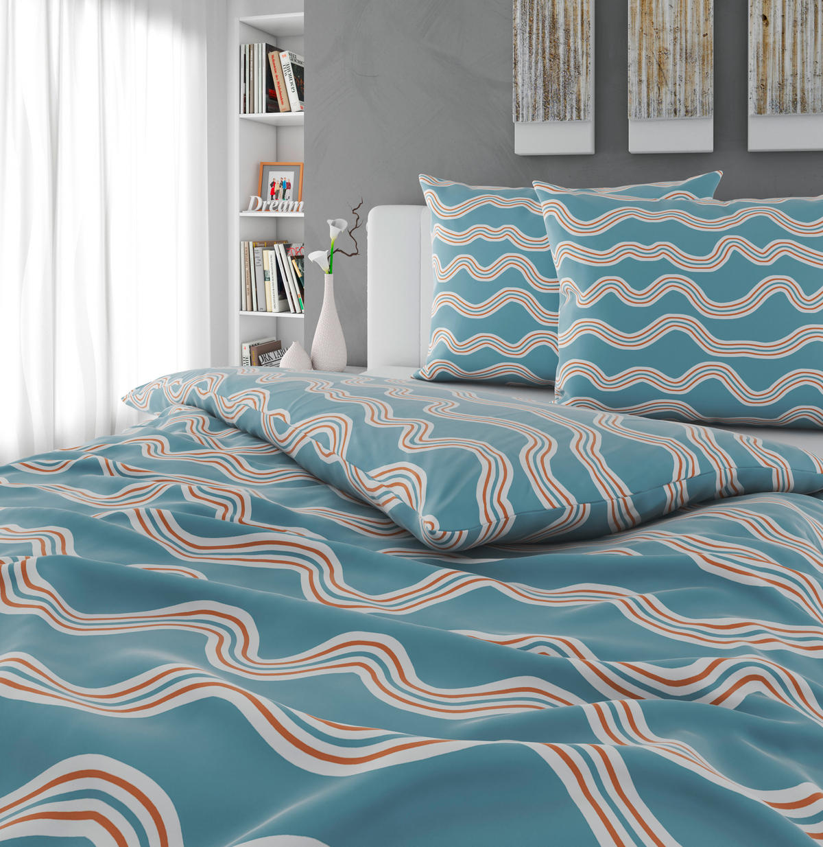 BETTWÄSCHE Satin 200/200 cm  - Hellblau, Textil (200/200cm) - Novel
