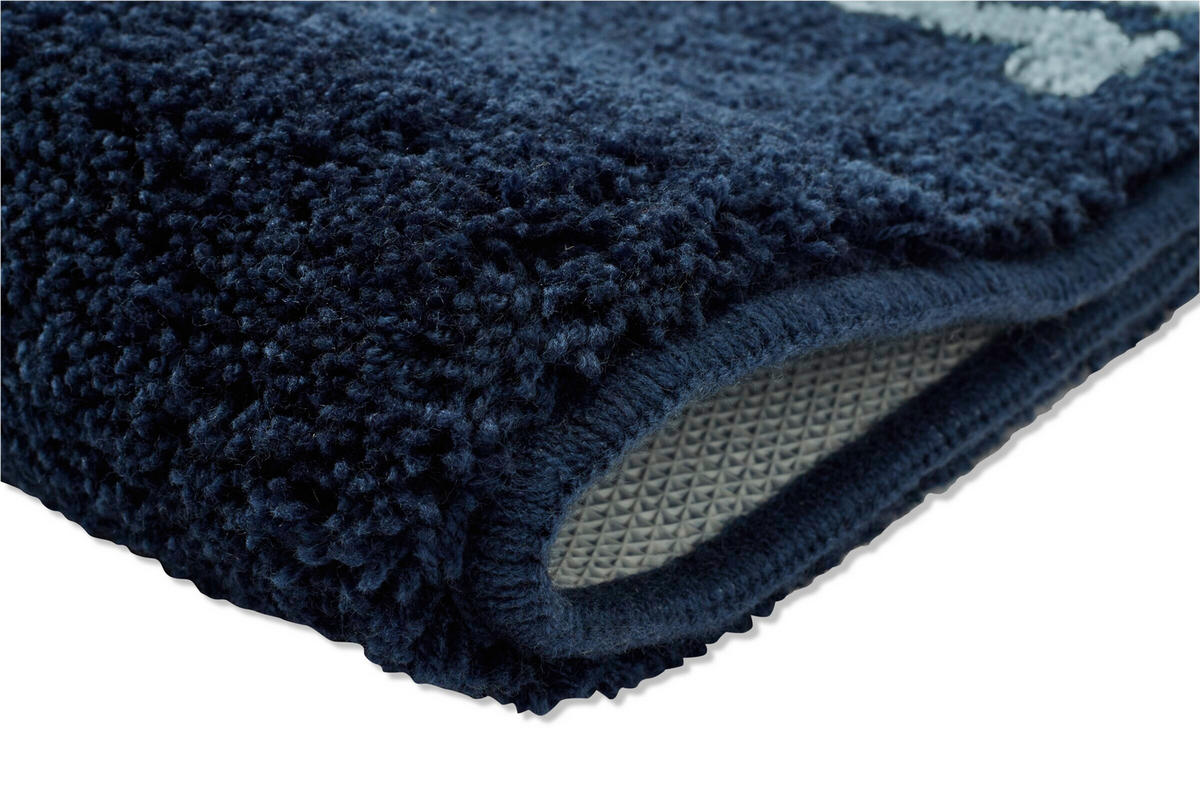 BADTEPPICH Bars Blau 60/90 cm  - Blau, Basics, Naturmaterialien/Textil (60/90cm) - Joop!