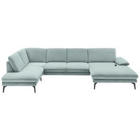 WOHNLANDSCHAFT in Webstoff Mintgrün  - Schwarz/Mintgrün, Design, Textil/Metall (208/344/180cm) - Dieter Knoll