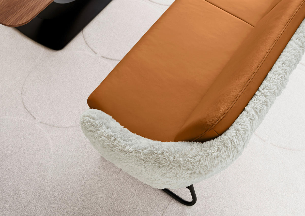 SITZBANK 219/87/78 cm  in Beige, Rostfarben  - Rostfarben/Beige, Design, Leder/Textil (219/87/78cm) - Koinor