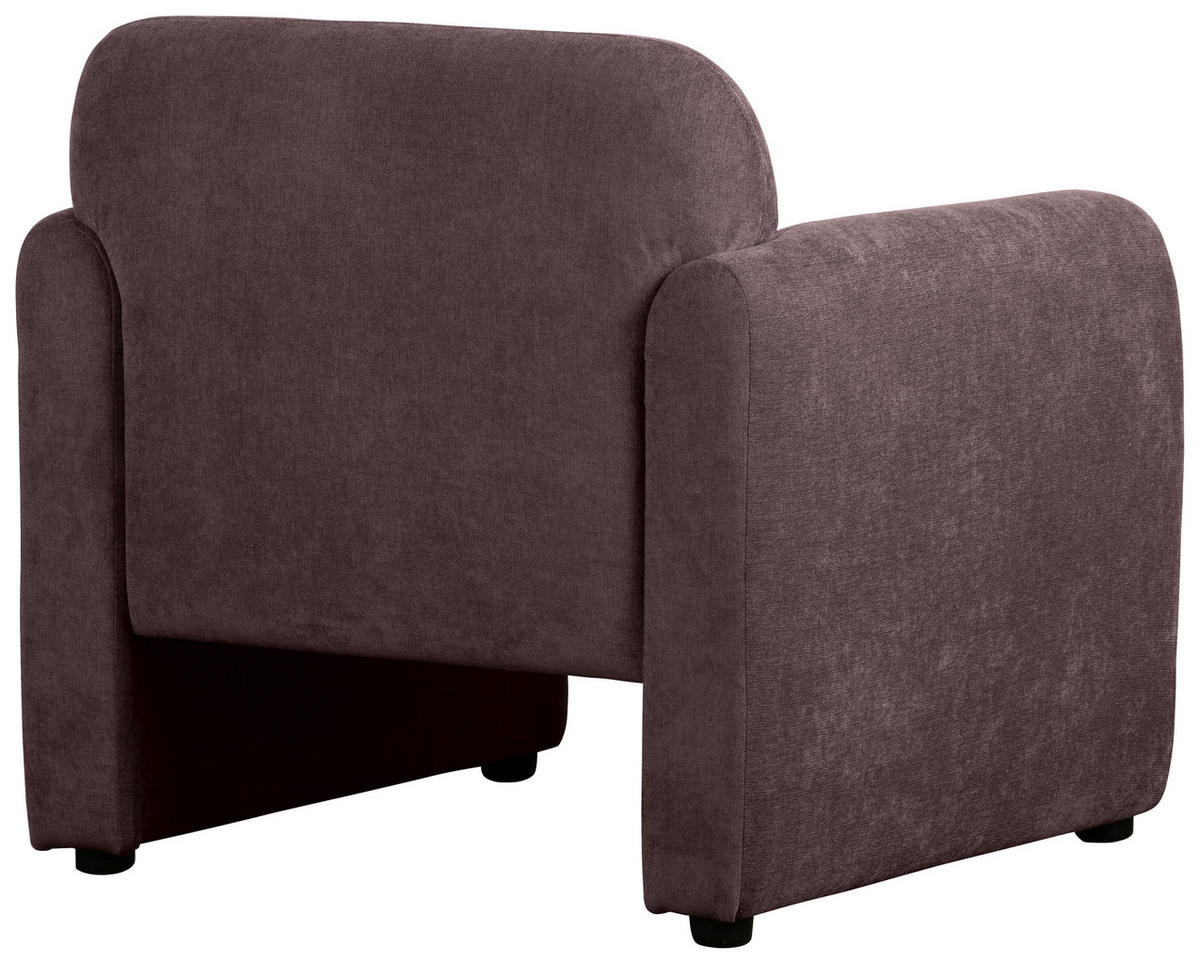 SESSEL in Samt Dunkelrot  - Schwarz/Dunkelrot, Design, Kunststoff/Textil (83/83/76cm) - MID.YOU