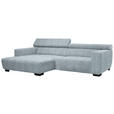 ECKSOFA in Webstoff Türkis  182/279 cm  - Türkis/Schwarz, KONVENTIONELL, Textil/Metall (182/279cm) - Hom`in