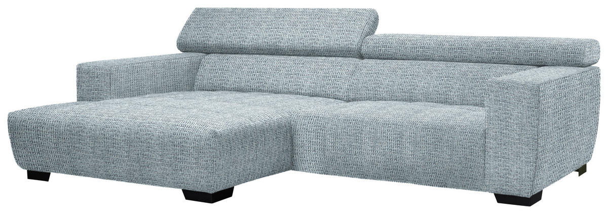 ECKSOFA in Webstoff Türkis  - Türkis/Schwarz, Konventionell, Textil/Metall (182/279cm) - Hom`in