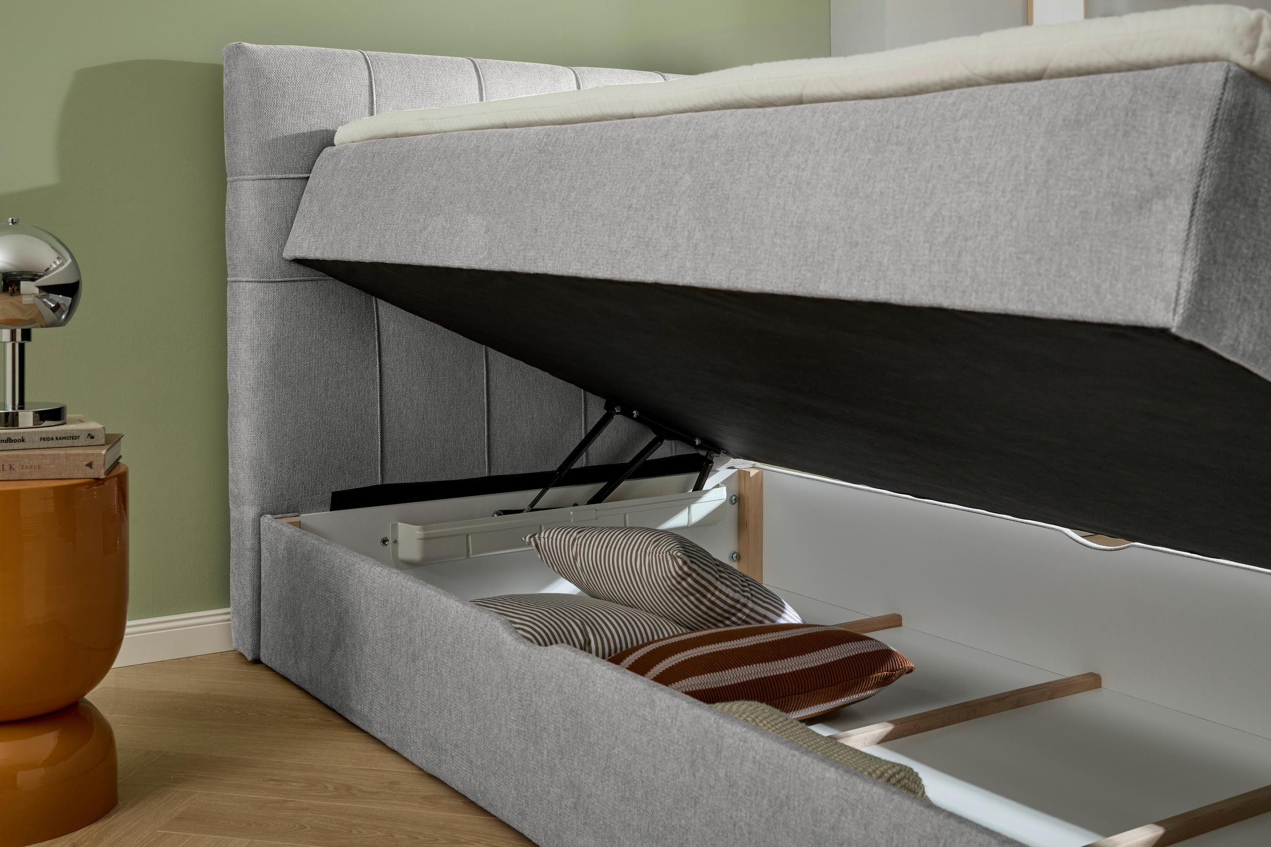BOXBETT 90/200 cm  in Grau  - Schwarz/Grau, KONVENTIONELL, Kunststoff/Textil (90/200cm) - Boxxx