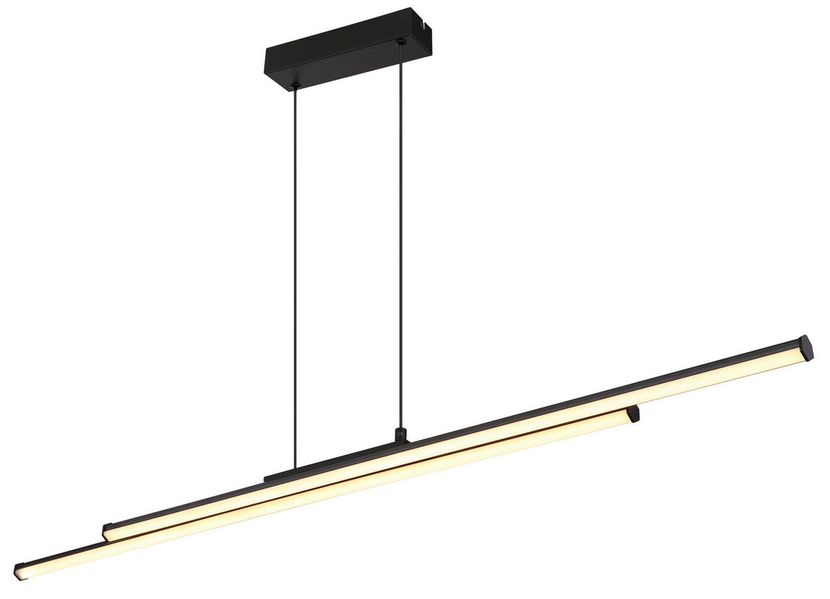 LED-HÄNGELEUCHTE 110/6/120 cm    - Weiss/Schwarz, Design, Kunststoff/Metall (110/6/120cm) - Globo