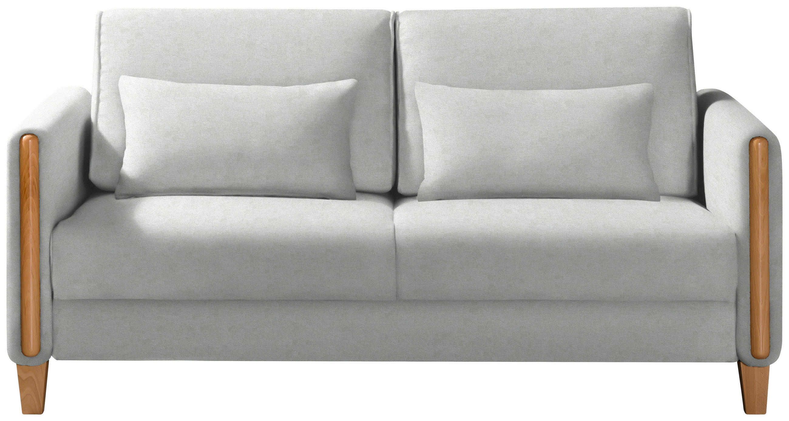 SCHLAFSOFA in Flachgewebe Silberfarben, Buchefarben  - Buchefarben/Silberfarben, Design, Holz/Textil (174/88/104cm) - Niels Andersson