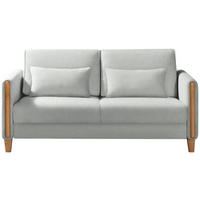 SCHLAFSOFA in Flachgewebe Silberfarben, Buchefarben  - Buchefarben/Silberfarben, Design, Holz/Textil (174/88/104cm) - Niels Andersson