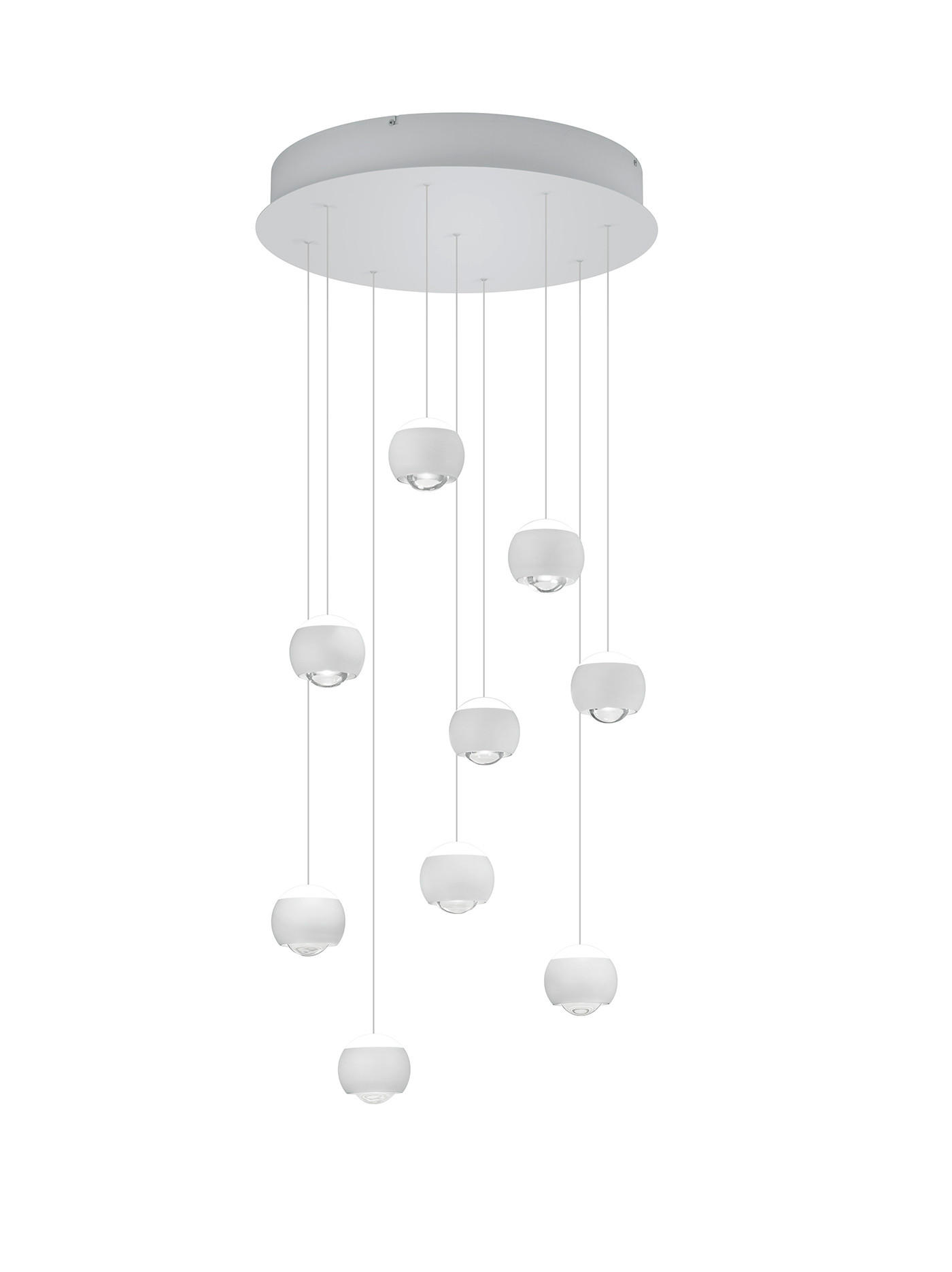 LED-HÄNGELEUCHTE Musterring 54/200 cm   - Weiß, KONVENTIONELL, Kunststoff/Metall (54/200cm) - Musterring