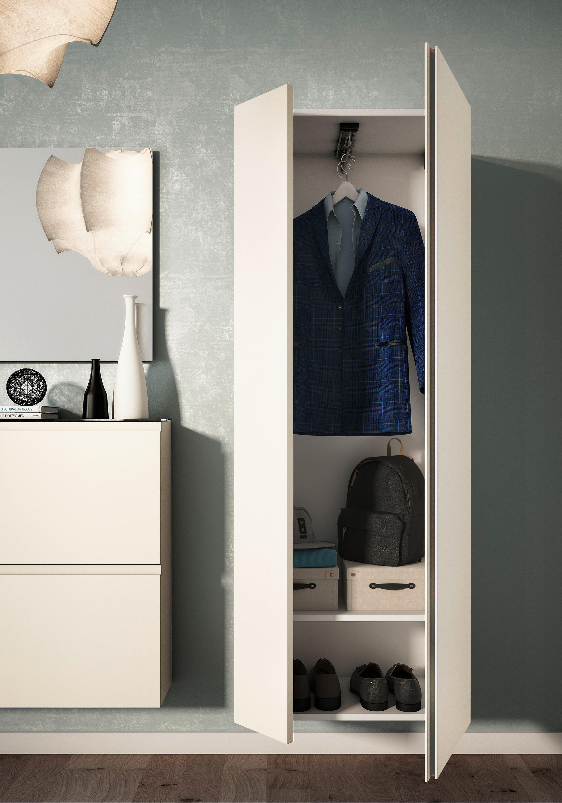 GARDEROBENSCHRANK 60/179/33 cm  - Sandfarben/Anthrazit, Design, Holzwerkstoff (60/179/33cm) - Moderano
