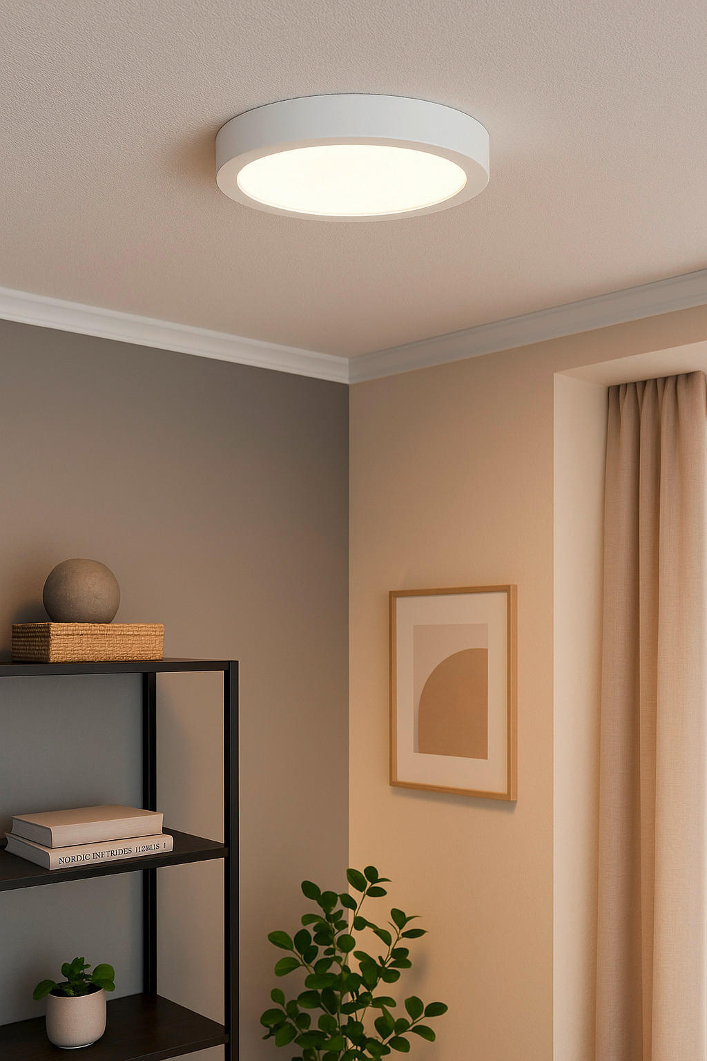 LED-DECKENLEUCHTE 25/4 cm   - Weiß, Basics, Kunststoff/Metall (25/4cm) - Brilliant