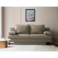 SCHLAFSOFA  in Flachgewebe Cappuccino  - Schwarz/Cappuccino, MODERN, Textil/Metall (194/91/90cm) - Novel