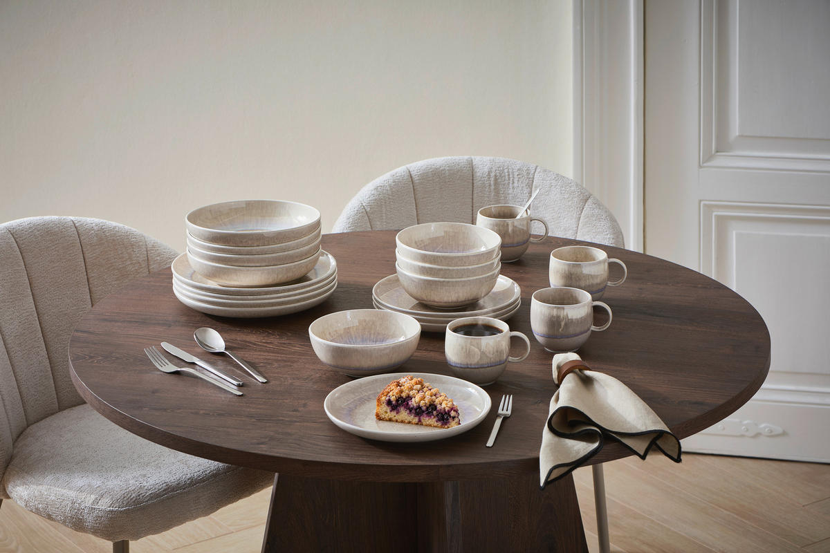 FRUKOSTSERVIS Perlemor sand  - sandfärgad, Klassisk, keramik (34,5/19,4/32,0cm) - like.Villeroy & Boch