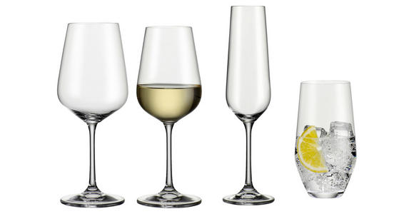 GLÄSERSET 24-teilig - Transparent, KONVENTIONELL, Glas - Novel