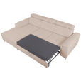 ECKSOFA Creme Flachgewebe  - Chromfarben/Creme, KONVENTIONELL, Textil/Metall (175/268cm) - Carryhome