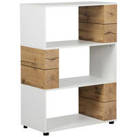 HYLLA i 80/113/40 cm vit, ekfärgad  - vit/svart, Natur, trämaterial/plast (80/113/40cm) - MID.YOU