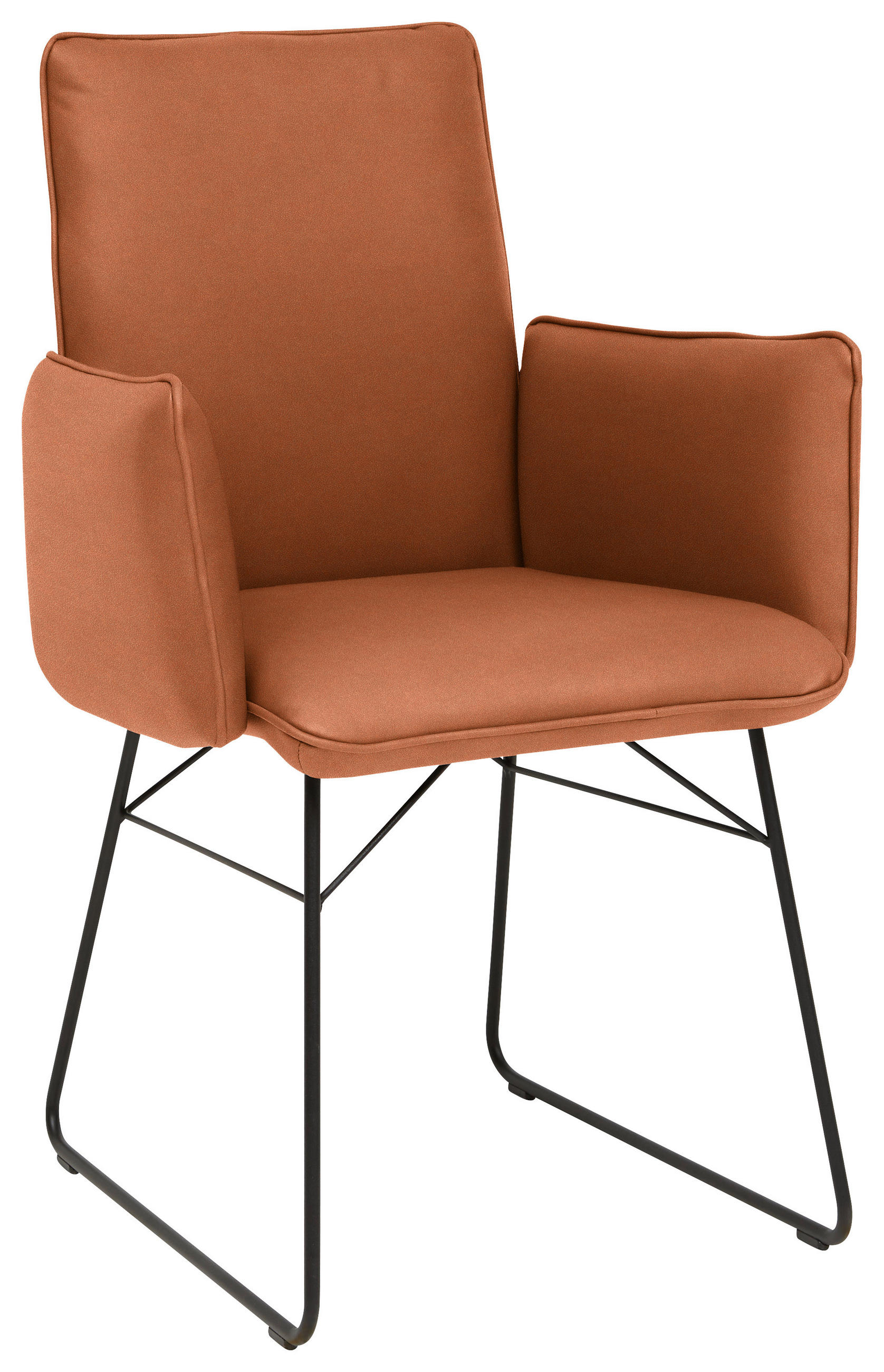 ARMLEHNSTUHL  in Stahl Mikrofaser  - Karamell/Schwarz, Design, Textil/Metall (61/91/60cm) - Dieter Knoll